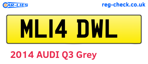 ML14DWL are the vehicle registration plates.