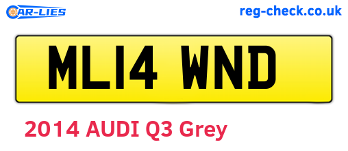 ML14WND are the vehicle registration plates.