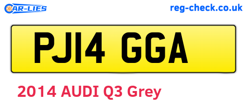 PJ14GGA are the vehicle registration plates.