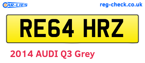 RE64HRZ are the vehicle registration plates.