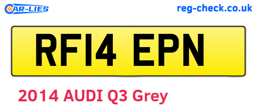 RF14EPN are the vehicle registration plates.