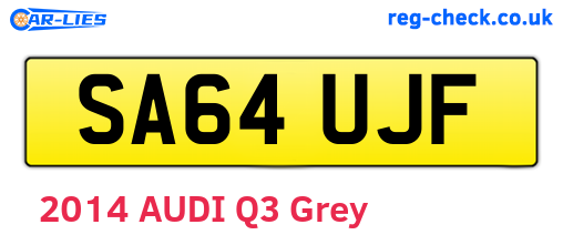 SA64UJF are the vehicle registration plates.