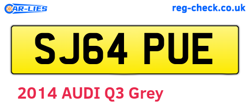 SJ64PUE are the vehicle registration plates.