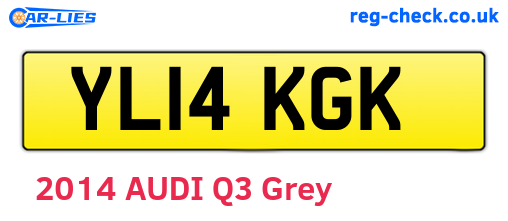 YL14KGK are the vehicle registration plates.