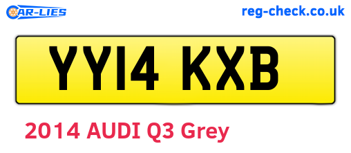 YY14KXB are the vehicle registration plates.