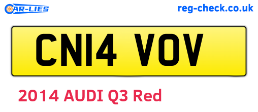CN14VOV are the vehicle registration plates.
