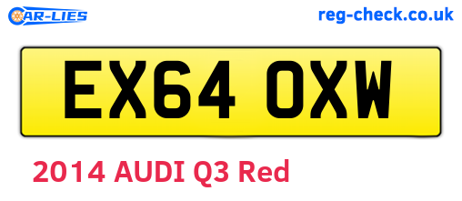 EX64OXW are the vehicle registration plates.