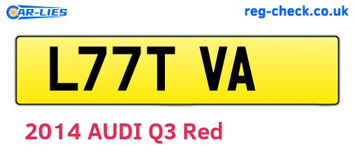 L77TVA are the vehicle registration plates.