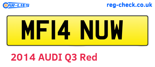 MF14NUW are the vehicle registration plates.