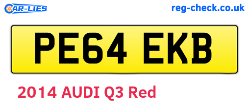 PE64EKB are the vehicle registration plates.