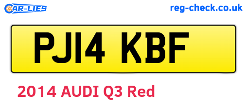 PJ14KBF are the vehicle registration plates.