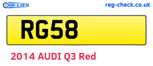 RG58 are the vehicle registration plates.