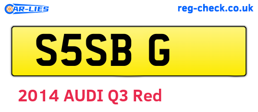 S5SBG are the vehicle registration plates.