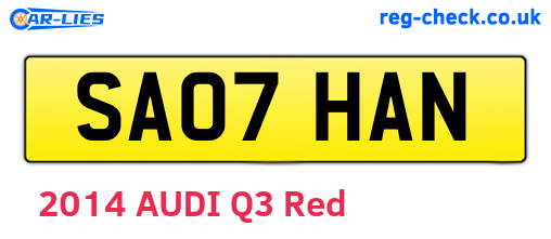 SA07HAN are the vehicle registration plates.