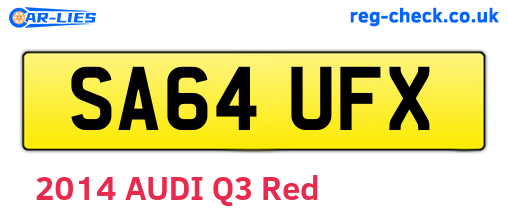 SA64UFX are the vehicle registration plates.