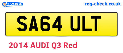 SA64ULT are the vehicle registration plates.