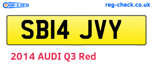 SB14JVY are the vehicle registration plates.
