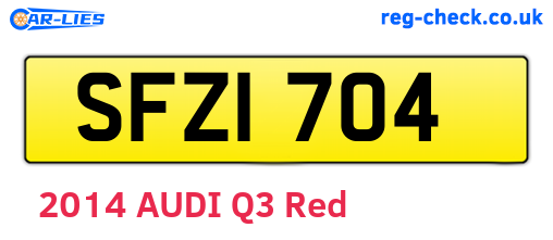 SFZ1704 are the vehicle registration plates.
