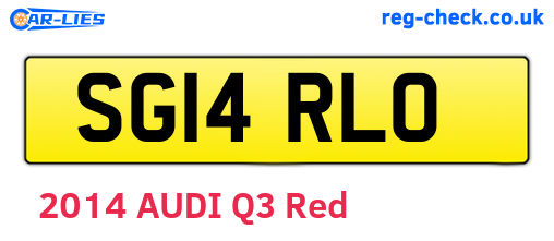 SG14RLO are the vehicle registration plates.