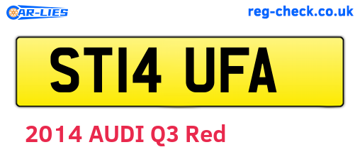 ST14UFA are the vehicle registration plates.
