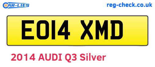 EO14XMD are the vehicle registration plates.
