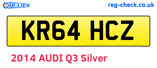KR64HCZ are the vehicle registration plates.