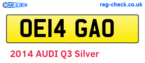 OE14GAO are the vehicle registration plates.