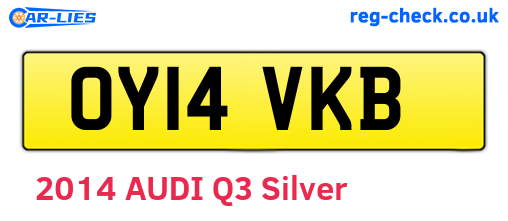 OY14VKB are the vehicle registration plates.