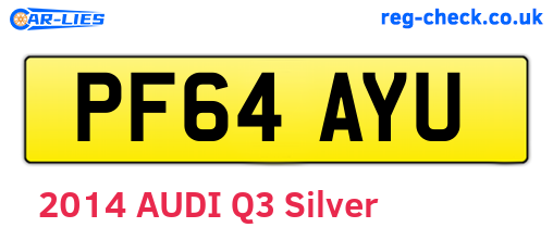 PF64AYU are the vehicle registration plates.
