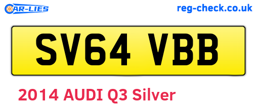 SV64VBB are the vehicle registration plates.