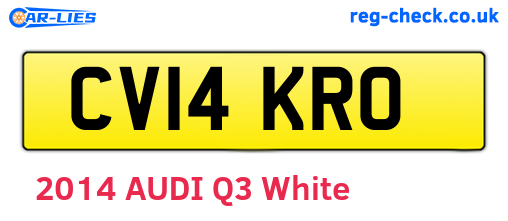 CV14KRO are the vehicle registration plates.