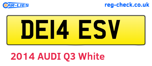 DE14ESV are the vehicle registration plates.