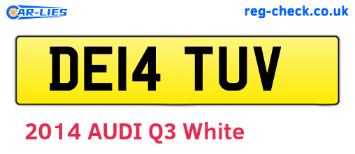 DE14TUV are the vehicle registration plates.
