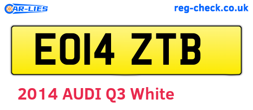 EO14ZTB are the vehicle registration plates.
