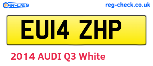 EU14ZHP are the vehicle registration plates.