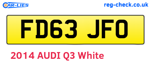 FD63JFO are the vehicle registration plates.