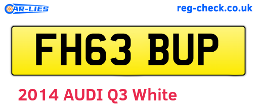 FH63BUP are the vehicle registration plates.