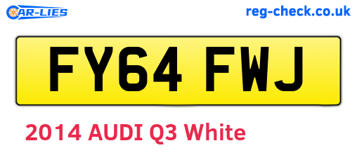 FY64FWJ are the vehicle registration plates.