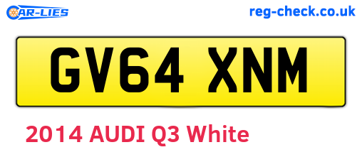 GV64XNM are the vehicle registration plates.