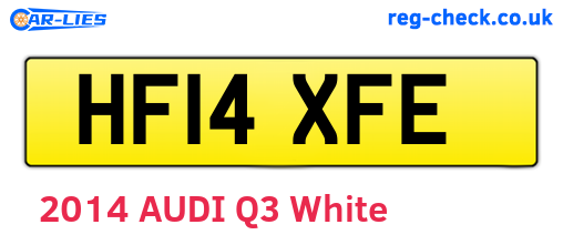 HF14XFE are the vehicle registration plates.