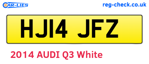 HJ14JFZ are the vehicle registration plates.
