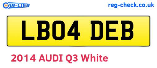 LB04DEB are the vehicle registration plates.