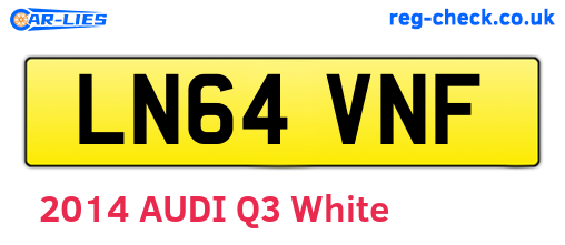 LN64VNF are the vehicle registration plates.