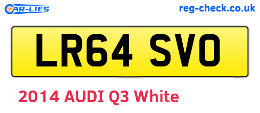 LR64SVO are the vehicle registration plates.