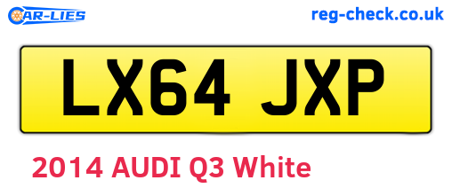 LX64JXP are the vehicle registration plates.