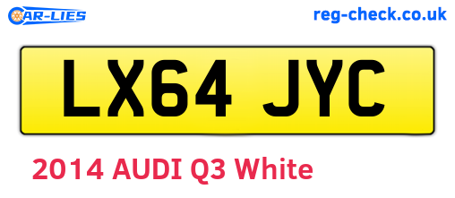 LX64JYC are the vehicle registration plates.