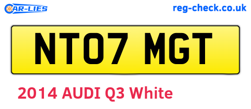 NT07MGT are the vehicle registration plates.