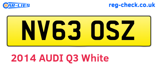 NV63OSZ are the vehicle registration plates.