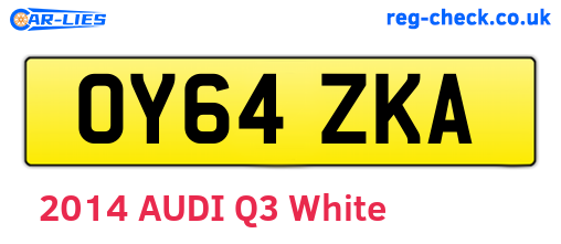 OY64ZKA are the vehicle registration plates.