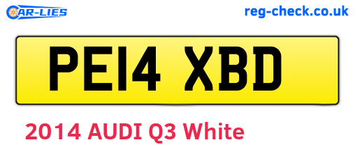 PE14XBD are the vehicle registration plates.